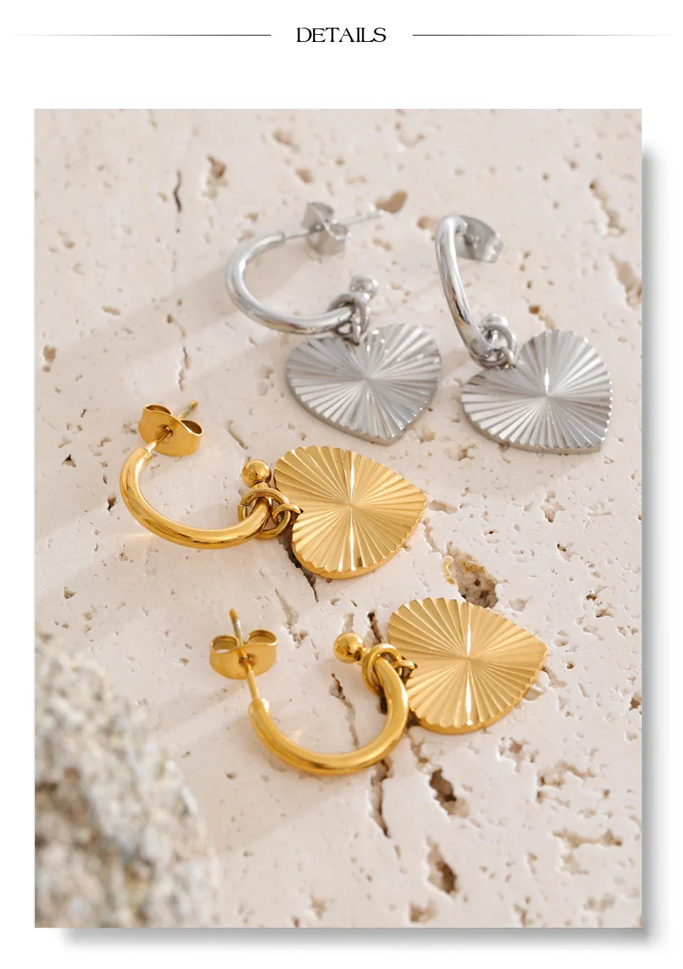 Yhpup – boucles d'oreilles pendantes en forme de cœur en acier inoxydable, pour toutes les Occasions, cadeau de saint-valentin, bijoux classiques antirouille