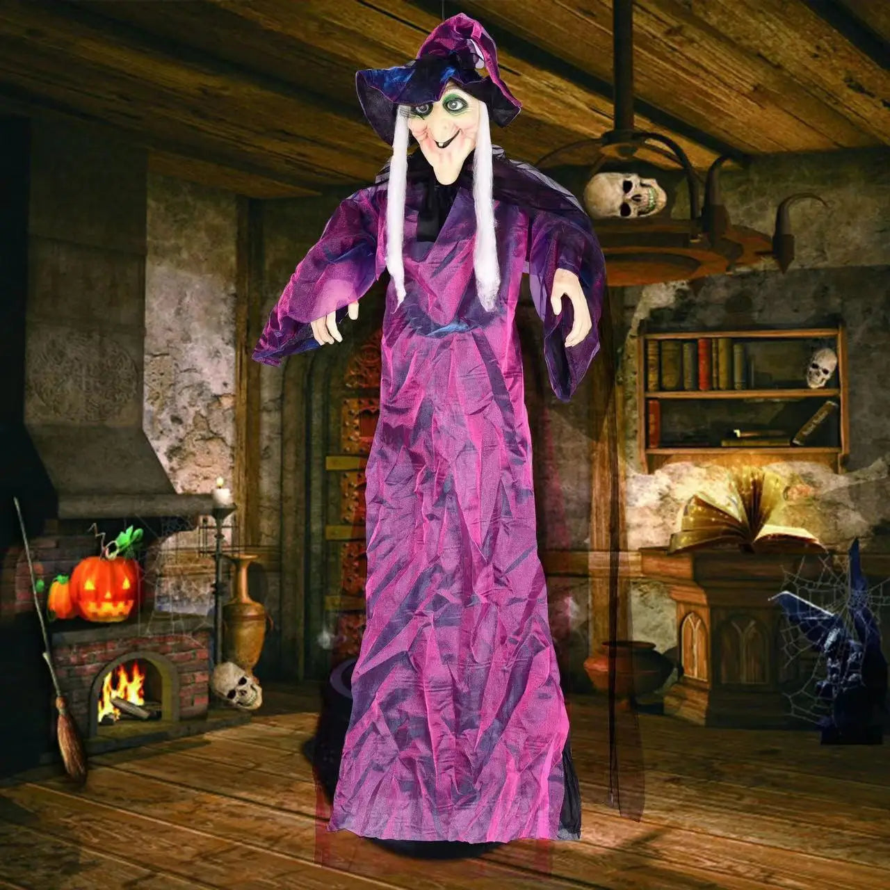 Halloween Sorcière Fantôme Décoration Pendentif Horreur Lumineux Accessoires Farce Jouets Électriques Maison Hantée Bar Club Décoration de Festival