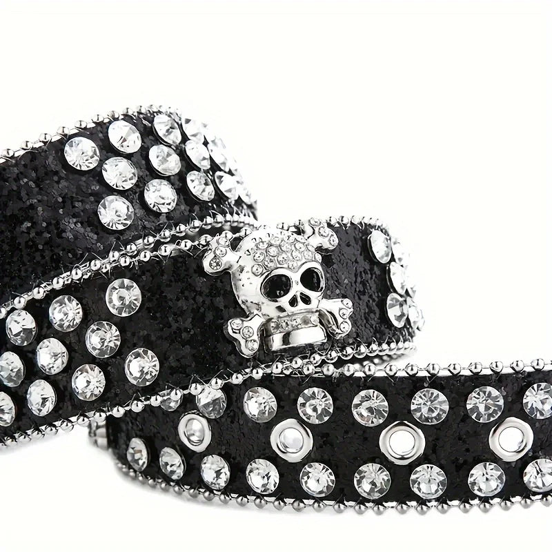 Ceinture élégante en cuir Pu Y2K, Style Cowgirl occidental, scintillante, BB, accessoires pour robe en jean pour femmes