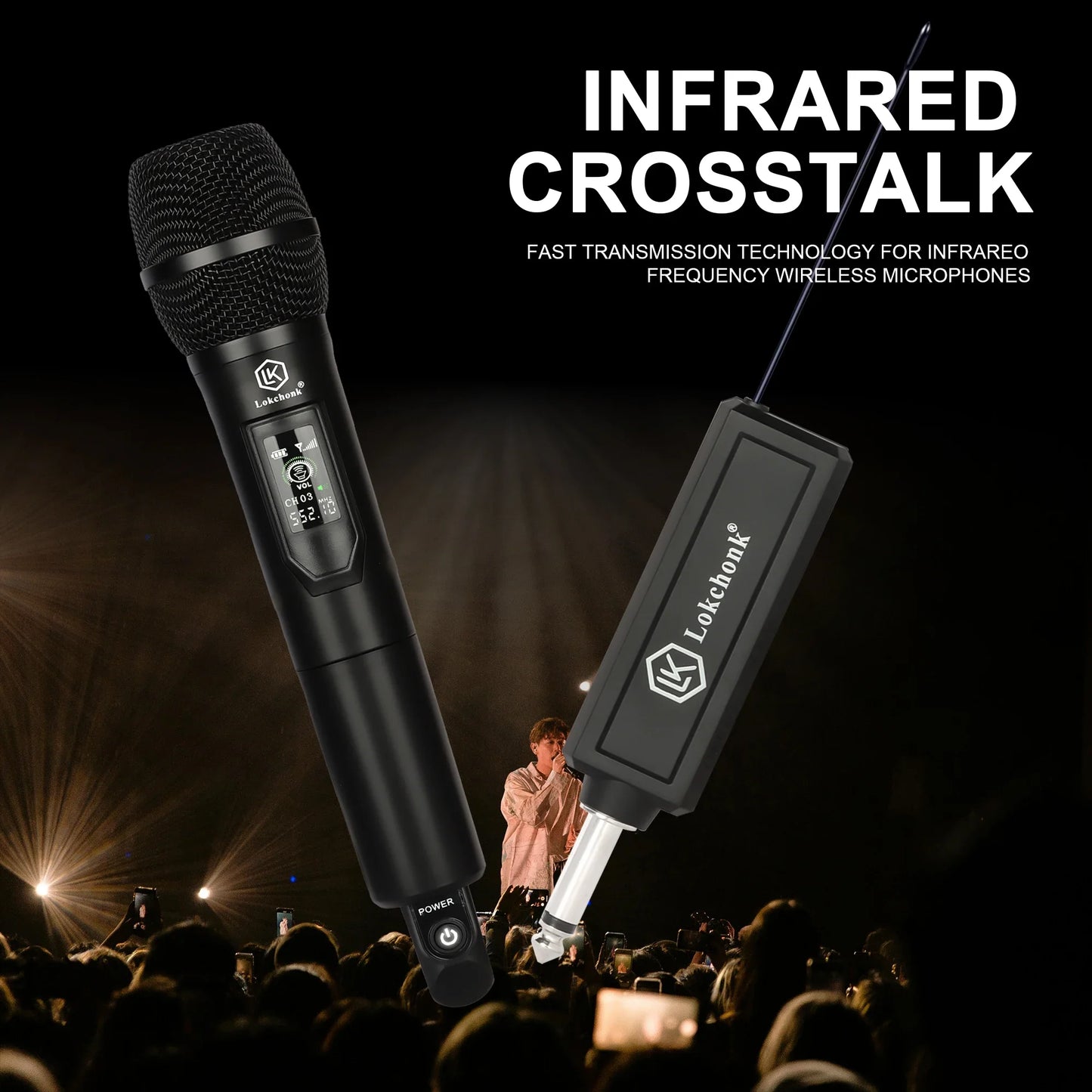 Fixed Frequency Wireless Microphone Handheld Mic for Karaoke Singing Stage Performance Home Use Stable Signal Professional Sound