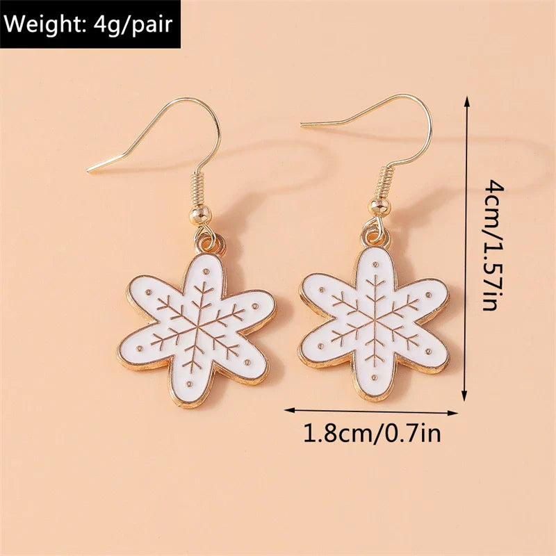 Fashion Merry Christmas Tree Deer Snowflake Santa Claus Drop Earrings for Women Girls New Year Party Festival Jewelry Gifts