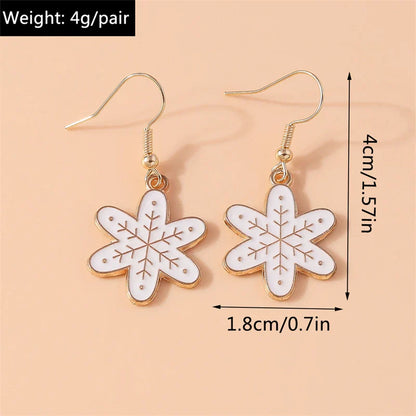 Fashion Merry Christmas Tree Deer Snowflake Santa Claus Drop Earrings for Women Girls New Year Party Festival Jewelry Gifts