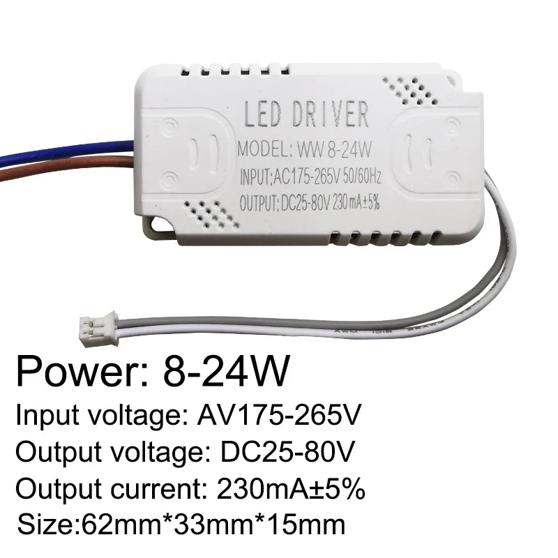Pilote LED 230mA 8-24w 24-40w 40-60w 60-80w 80-120w 100-150w, pilote à courant Constant, unité d'alimentation, transformateur LED