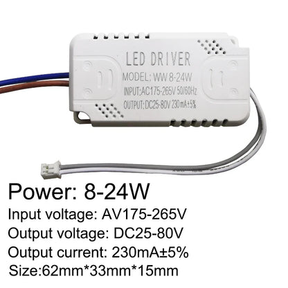 Pilote LED 230mA 8-24w 24-40w 40-60w 60-80w 80-120w 100-150w, pilote à courant Constant, unité d'alimentation, transformateur LED