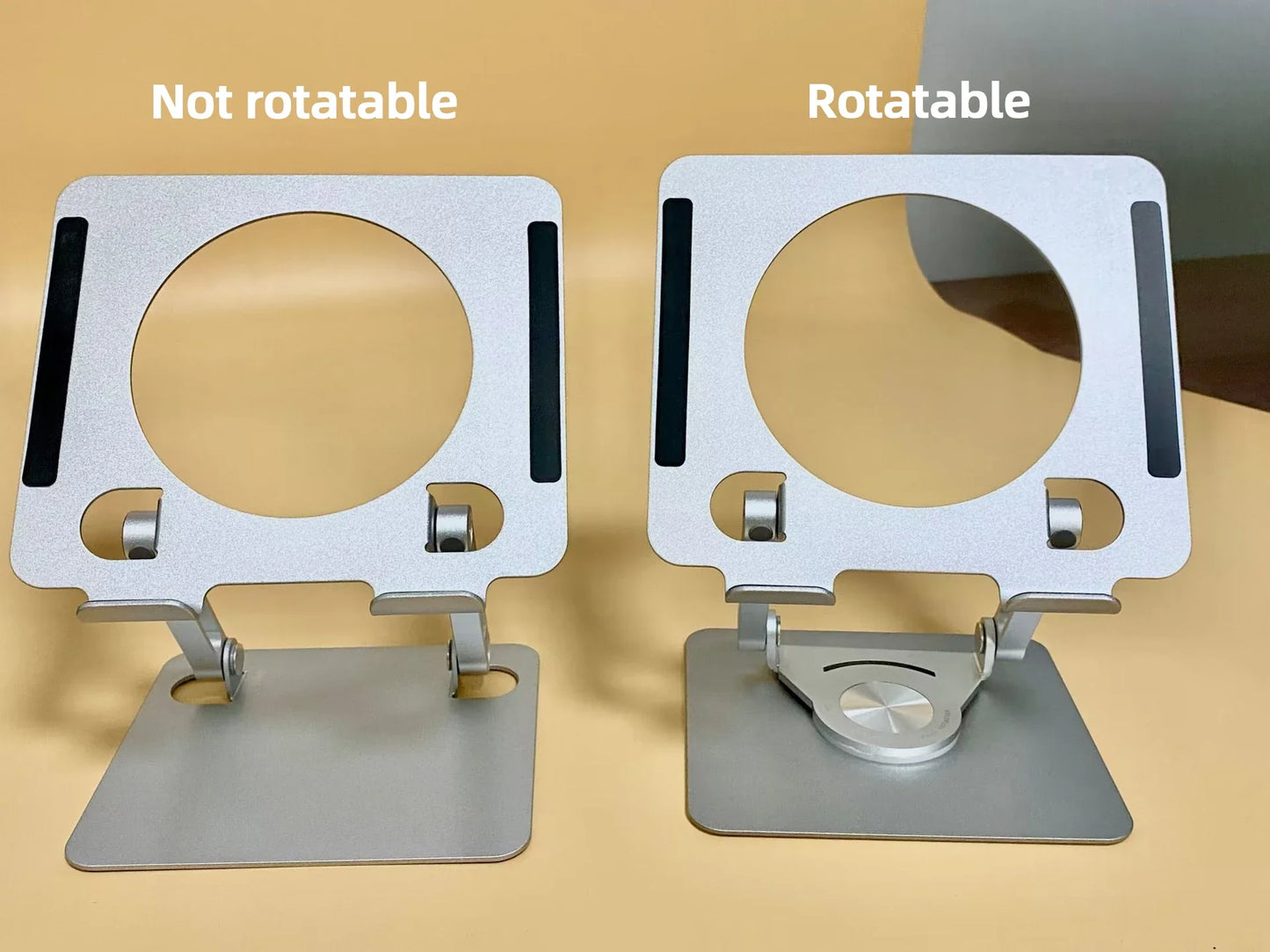 Support de tablette de bureau, avec dissipation thermique évidée, disponible en deux options : rotatif et non rotatif