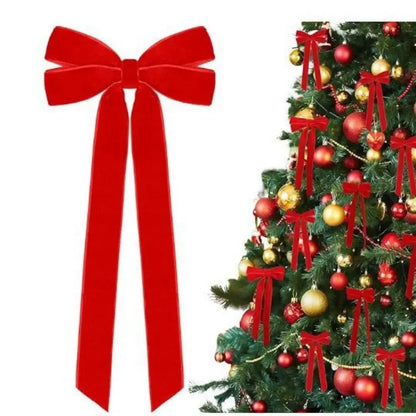 Grand nœud papillon de noël suspendu, pendentif en velours rouge pour porte, décoration de fête de noël du nouvel an 2026, nouvelle collection
