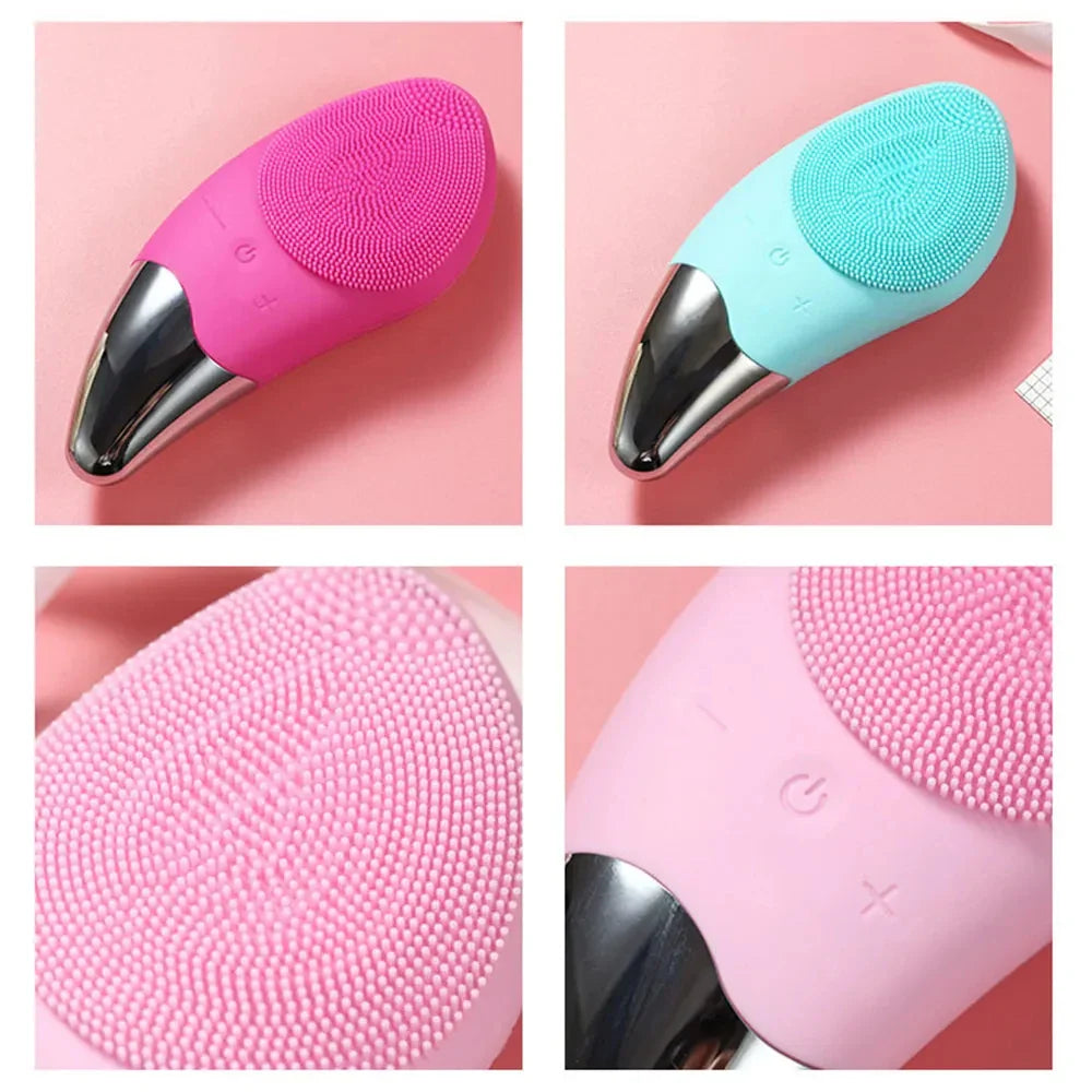 Mini Electric Face Washer Cleanser Silicone Facial Cleanser Waterproof Rechargeable Ultrasonic Pore Facial Cleaner