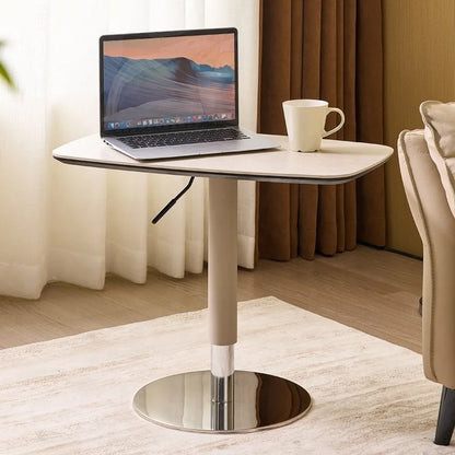 Table d'appoint élévatrice au Design moderne en ardoise de roche, pour lit ou canapé, petit appartement, meubles de salon avec pied en acier inoxydable