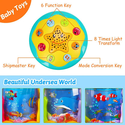 Jouets pour bébés de 1 à 3 ans, Projecteur rotatif Lumière Océan Bébé, Jouets musicaux Montessori Éducatifs sensoriels précoces pour cadeaux de tout-petits