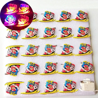 25pcs Broche Lumineux LED Clignotant Amour Fête Dessin Animé Badge Lumineux Cadeau Cosplay Noël Mariage Festival Halloween