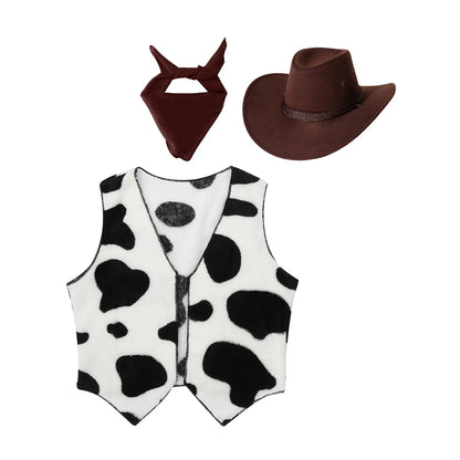 Costumes de Cowboy Western pour Enfants, Tenue de Cowboy pour Bol et Garçons, Chaps Pantalon avec Glaand Bandana Chapeau, Cowgirls fur s Up, ixd'Halloween
