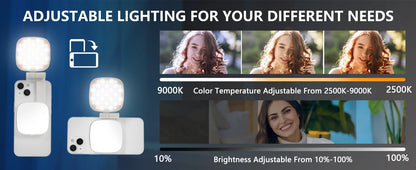 Magnetic Selfie Light, Phone Light Compatible with MagSafe IPhone,  360° LED Selfie Ring Fill Light with Mirror for Selfies/Vlog