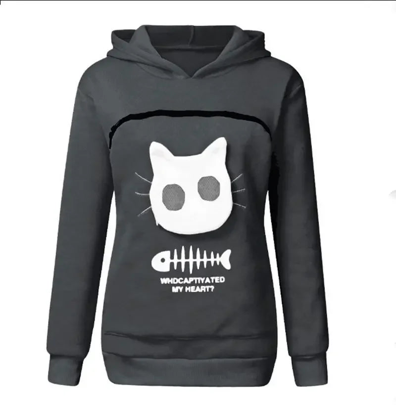 3XL Cat Lovers Hooded Sweatshirt Kangaroo Dog Pet Paw Dropshipping Pullovers Cuddle Pouch  Fish  Pocket Hoodie Tops