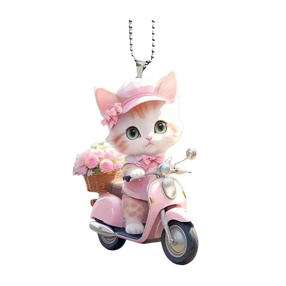 Acrylic Cat Charm for Car Realistic Cat Pendant Car Ornament Hanging Decor for Car Lovers Acrylic Charm Party Festival Gift