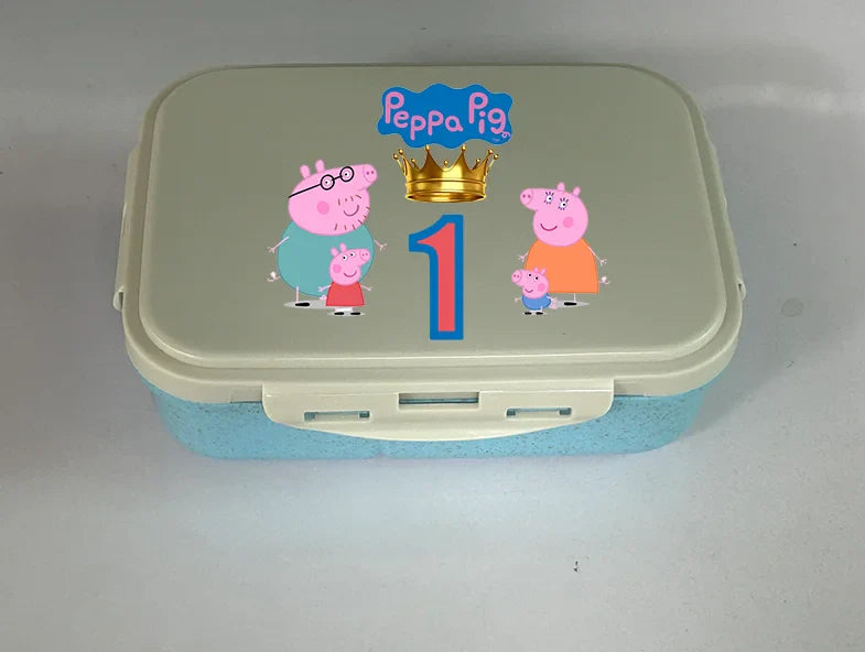 Peppa Pig  Lunch Box  Food Storage Containers Kids School Picnic Lunchbox Office Dinner Case Birthday Christmas Gift