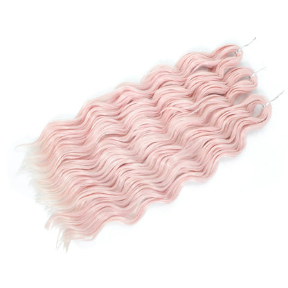 24Inch Crochet Hair Synthetic Braiding Hair Extensions Water Wave Ombre Rainbow color Fake Hair ANNA Deep Wave Curly Hair