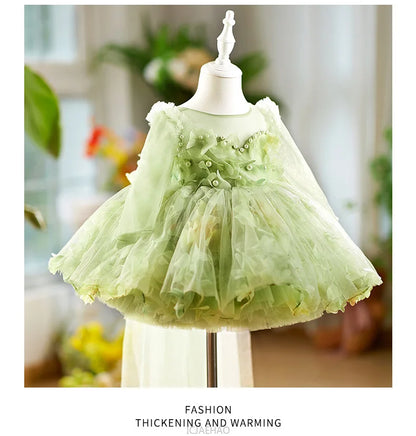 Girls' Floral Evening Dress Toddler Birthday Princess Outfit Christening Clothes Costume First Year Children's Dresses