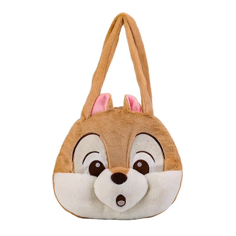 Plush Cartoon Chipmunk Squirrel  Large Capacity Shoulder Bag Sweet Versatile Cute Women's Bag Stitch Mobile Cosmetics Storage