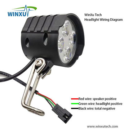 Feu arrière de phare de vélo électrique 36V 48V 60V, clignotant gauche droit, feu stop bas, interrupteur intégré, Kit universel pour vélo électrique