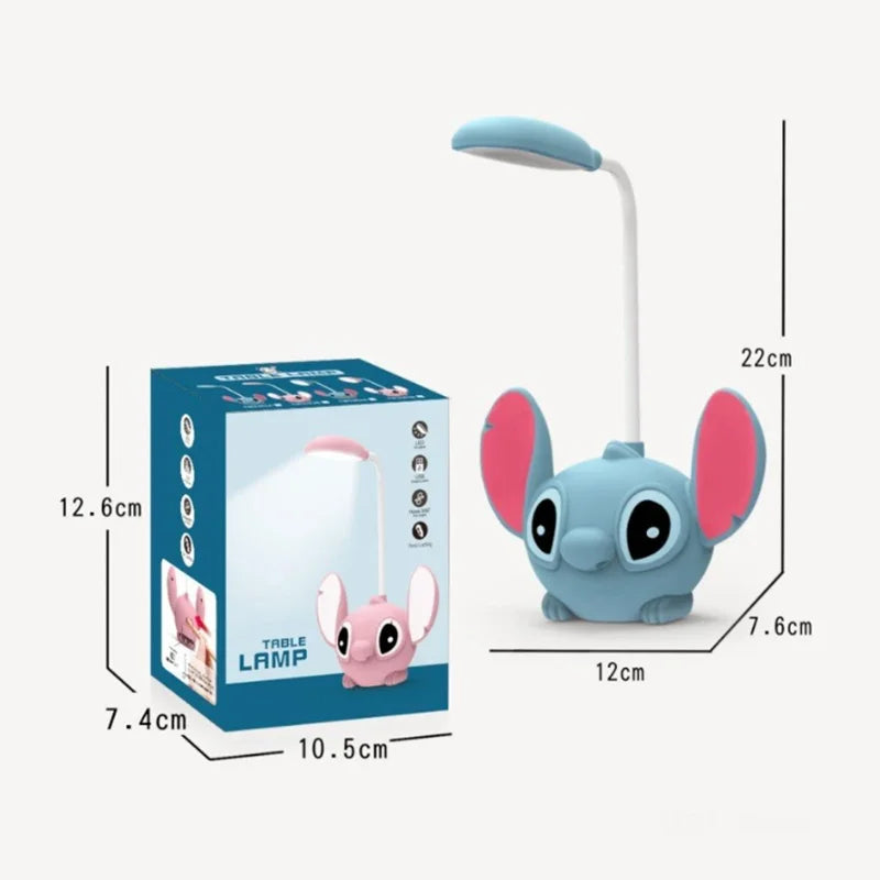 Lampe de bureau Led Lilo & Stitch, avec taille-crayon, pliable, mignonne, veilleuse de bureau, Recharge Usb, cadeau