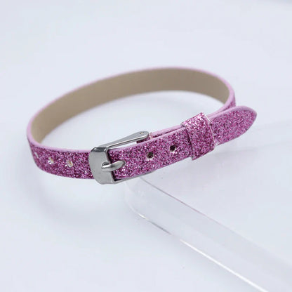 Bracelet à paillettes scintillantes, 8mm de largeur, 21cm de longueur, breloques coulissantes, lettres de l'alphabet, bijoux à bricoler soi-même, cadeau pour femmes et enfants