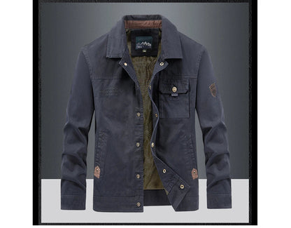 Spring Autumn Men's Cotton Jackets Trendy Men's Fashion Outerwear Windbreaker Coats Men Turn-Down Collar Tactical Jackets 5XL