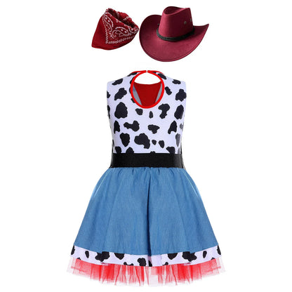 Wild West Cowgirl Cosplay Costume Set Cowboy Halloween Carnival Cosplay Dress Up Outfit Festival Dance Party Stage Performance