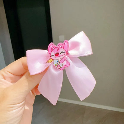 New Stitch Half Pack Fabric Bow Small Hair Clip Cute Cartoon Press Clip Female Children's Hair Accessories Shattered Hair Clip
