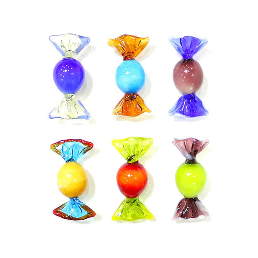 Ornements de bonbons vintage en verre de Murano coloré, bonbons, cadeaux de fête de mariage, faveurs de la maison britannique, décoration de Noël et du nouvel an, 6 pièces