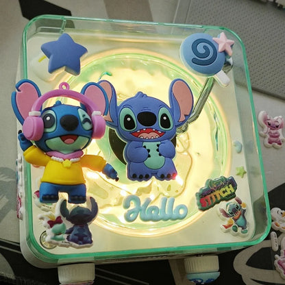 Lilo and Stitch  Hello Kitty Bluetooth Speaker Kawaii Anime Accessories Portable RGB Light Desktop Decoration Girls Holiday Gift