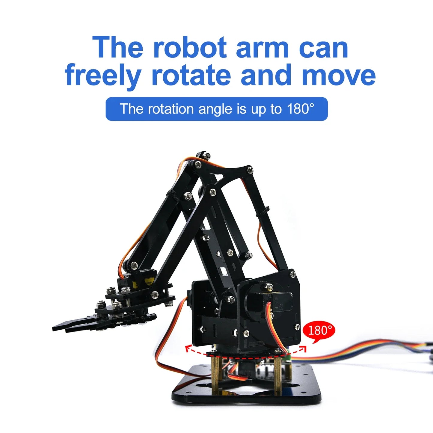Keyestudio – Kit de bras de Robot Microbit 4DOF, pour BBC Micro:bit Stem, Kit éducatif avec programmation MakeCode/Python, 14 + adolescents
