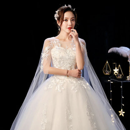 Robe de mariée personnalisée à lacets, broderie, traîne, princesse, vintage, grande taille, robes de bal