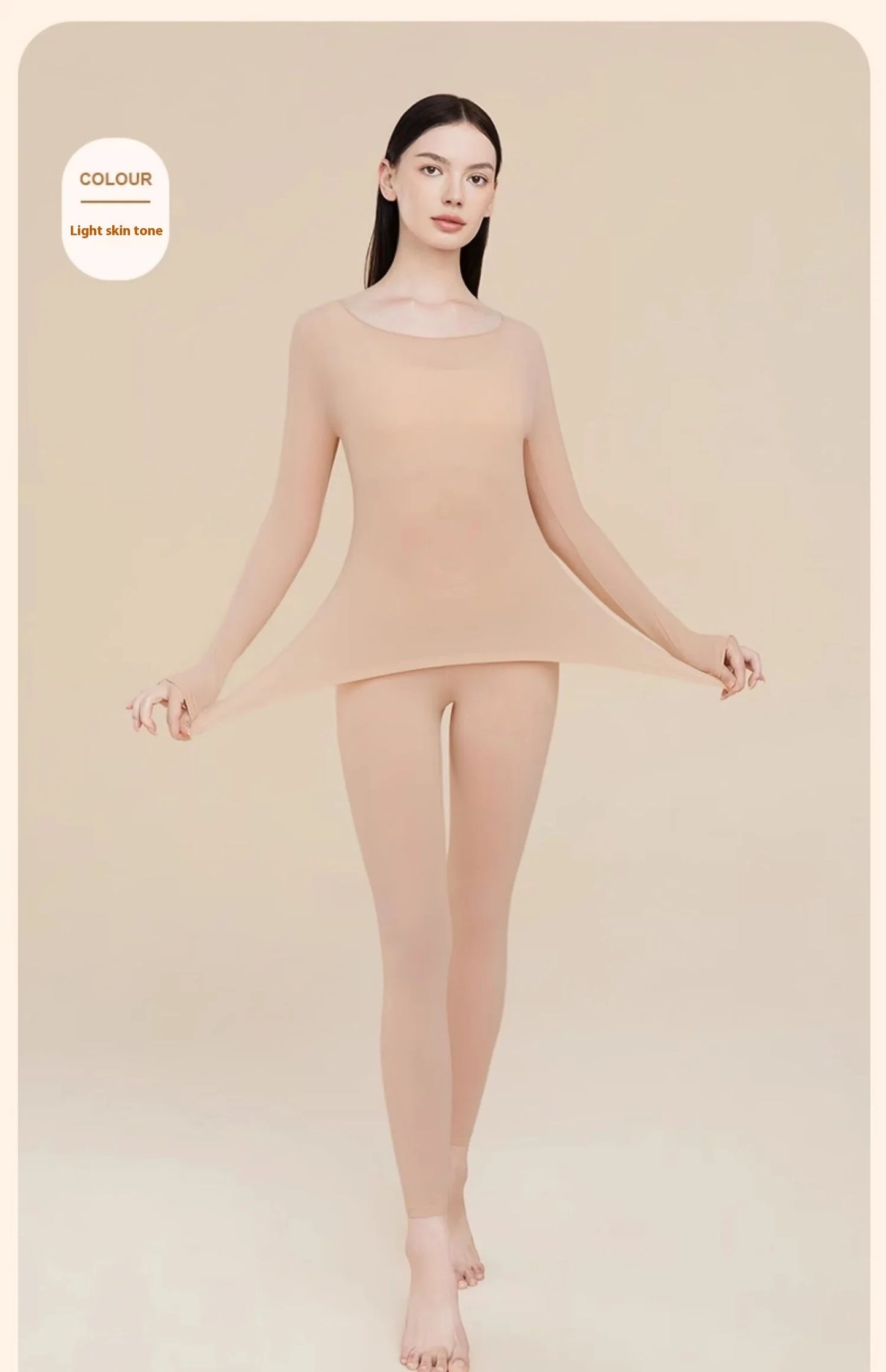 Women's Winter Thermal Underwear, Seamless, Ultra-thin, Single Layer, Shaping, Long Johns, Sexy Ladies Lingerie, L-XL