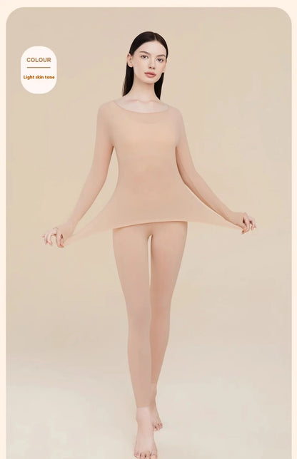 Women's Winter Thermal Underwear, Seamless, Ultra-thin, Single Layer, Shaping, Long Johns, Sexy Ladies Lingerie, L-XL