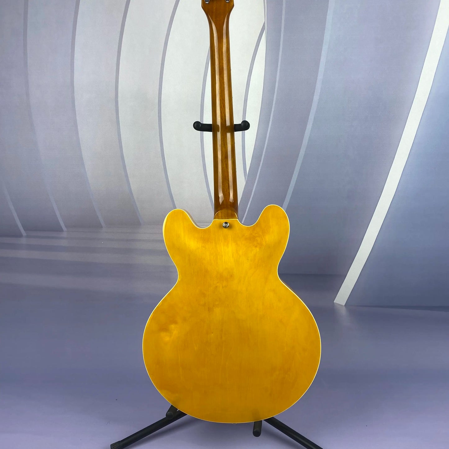 Guitare électrique jaune à corps semi-creux, pont fixe, expédié depuis les états-unis
