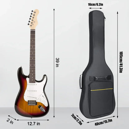 Miwayer – Housse de transport pour guitare électrique, étui noir/tissu Oxford imperméable/double bandoulière, sac de guitare/pour accessoires de guitare