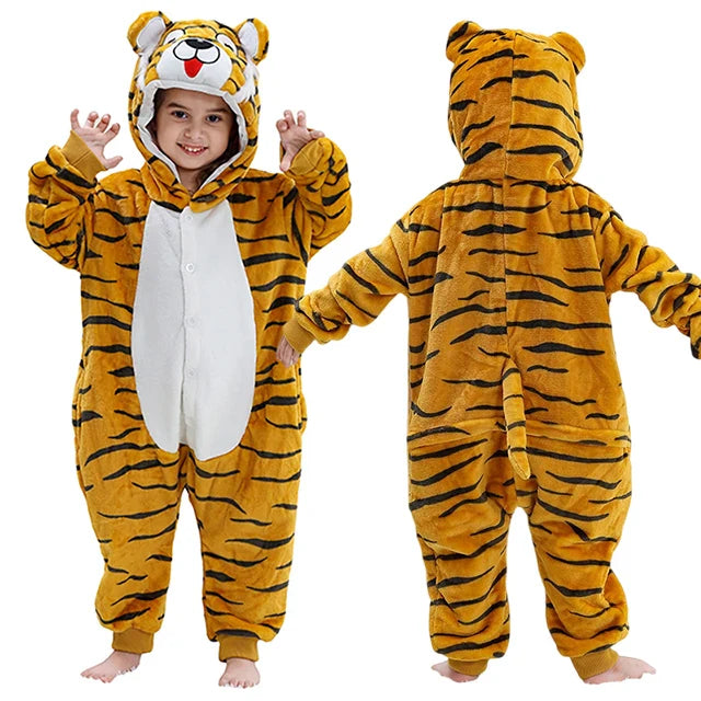 Pyjama en flanelle de carnaval pour enfants, combinaison, combinaison, dessin animé, vêtements d'hiver, Halloween, pour garçons et filles, famille