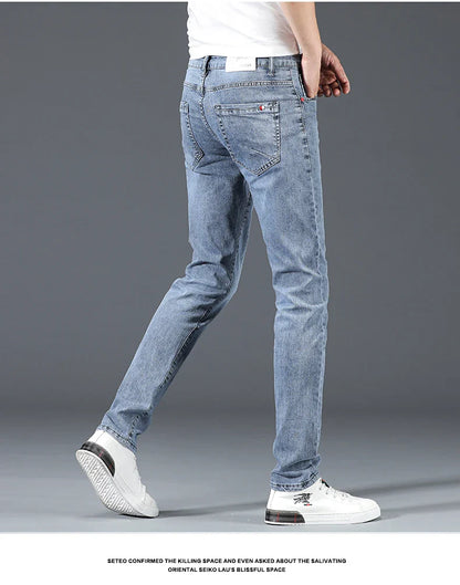Jean skinny homme polaire hiver chaud uni coréen tendance slim pantalon denim homme épaissi extensible coupe crayon vêtements homme