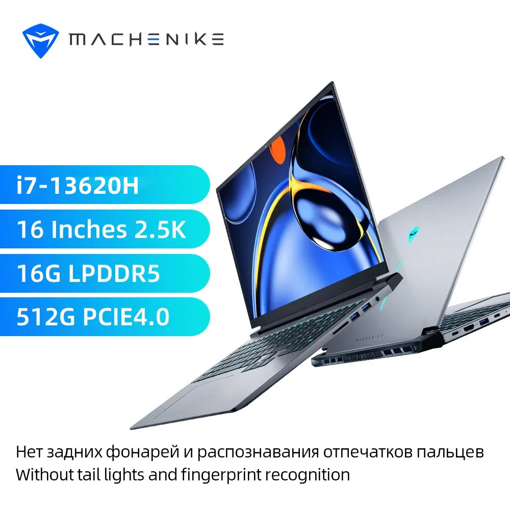 Pre Sale Machenike Laptop Light 16 Air intel core i7 13620H 16‘’ 2.5K 100%SRGB 120Hz 16G RAM DDR5 512G SSD Russian Keyboard