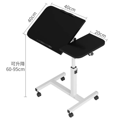 Table de lit inclinable avec roulettes, bureau de chevet réglable en hauteur, 2 ordinateurs de bureau inclinables, bureau sur pied pour ordinateur portable