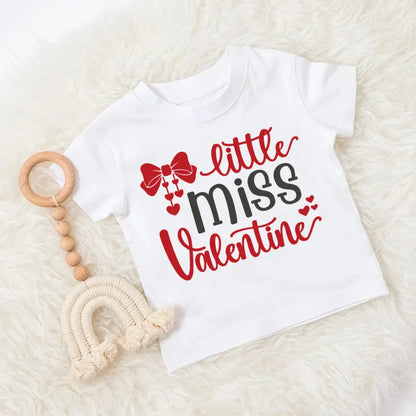 T-shirt imprimé pour maman et papa, vêtements pour enfants, hauts pour garçons et filles, tenue décontractée pour fête de la saint-valentin