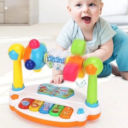 Jouets de piano pour bébé Clavier de piano rotatif pour enfants avec son lumineux, Jouets musicaux pour tout-petits, Jouet musical éducatif précoce