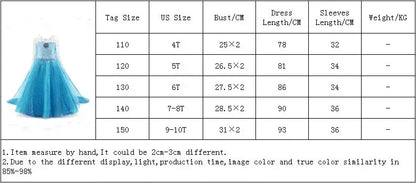 Robe Elsa pour filles de 3 à 10 ans, robe de princesse Elsa pour anniversaire, carnaval, Pâques, Halloween, fête, cosplay, costume pour filles