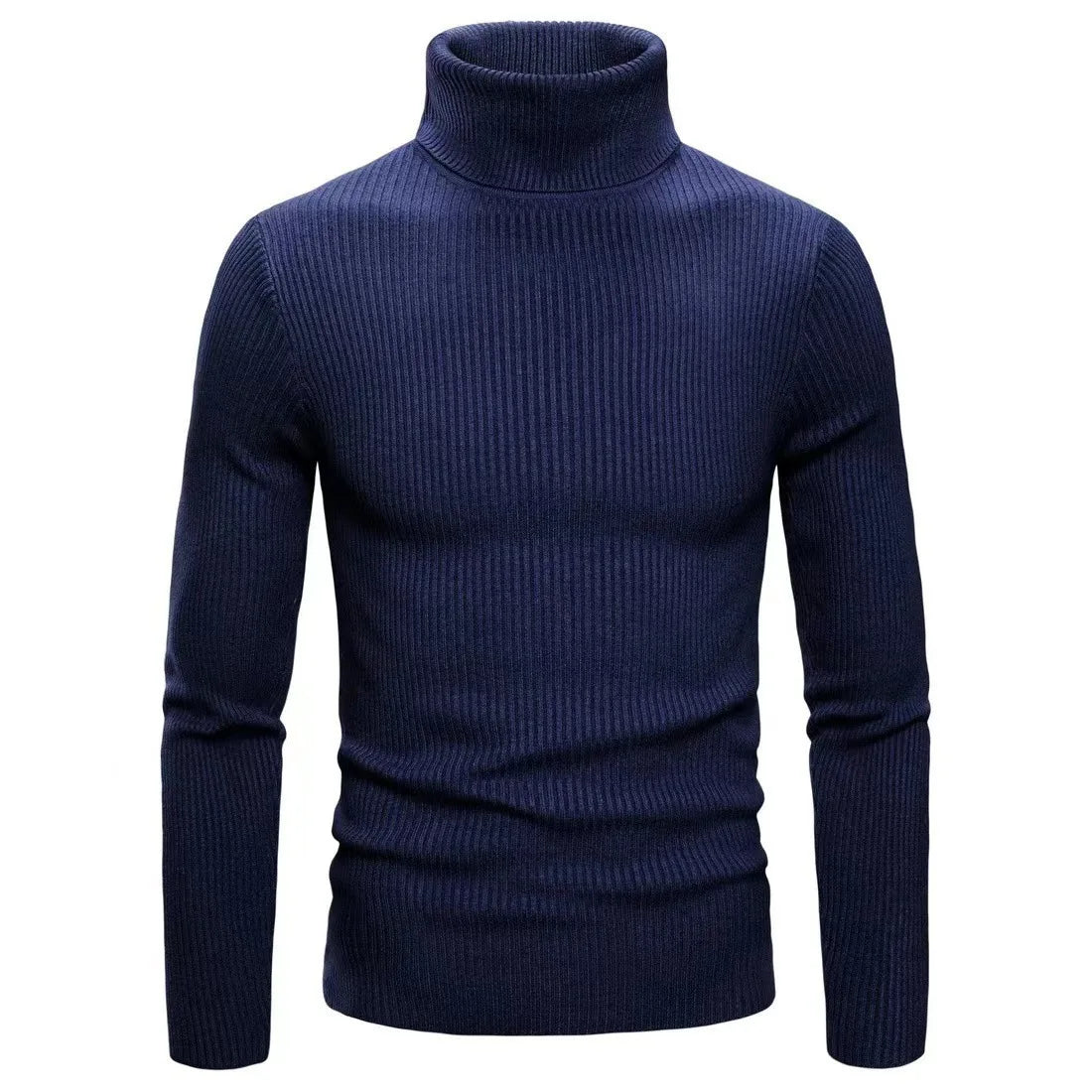 Hommes Pulls Gilets Cols Roulés Tricotés Manches Longues Couleur Unie Décontracté Coupe Slim Épais Épissure Automne Hiver