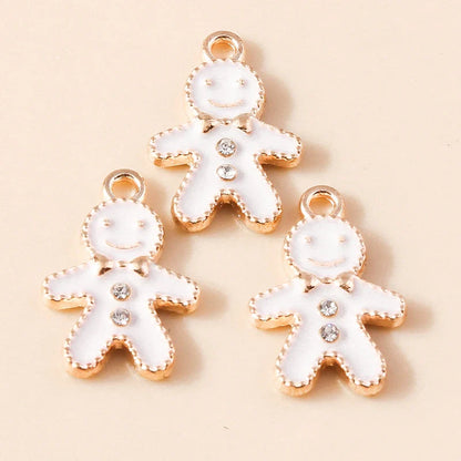 Leslie-Breloques de Noël en émail, arbre flocon de neige, chaussette, cerf, bonhomme de neige, bijoux de bricolage, cadeaux de Noël et du Nouvel An, 10 pièces