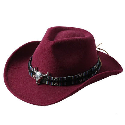 Chapeau de cowboy divers accessoires chapeau de cowboy monochrome en feutre chapeau d'extérieur homme et femme chapeau de cavalier chapeau femme