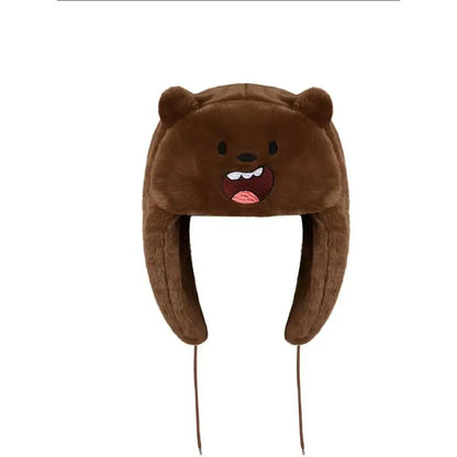 New Winter New Kuromi Spider Man Stitch Violent Bear Cartoon Hat Popular Man Women Cute Warm Ears Protection Hat New Year Gifts