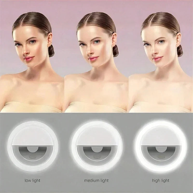 LED anneau de Selfie lumineux, éclairage de maquillage fantaisie, lampe de Selfie LED pour téléphones mobiles, veilleuse Photo, lampe de Selfie rechargeable