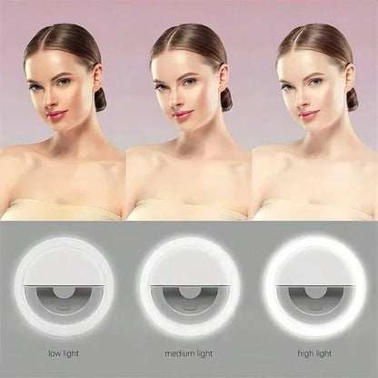LED anneau de Selfie lumineux, éclairage de maquillage fantaisie, lampe de Selfie LED pour téléphones mobiles, veilleuse Photo, lampe de Selfie rechargeable