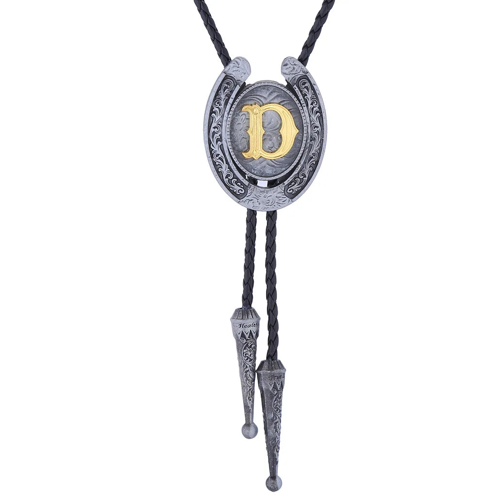 RechicGu-26 lettres Bolo pour homme, style western, cow-boy, cow-girl, cravate en cuir, collier rodéo, bijoux cadeaux, Dropshipping
